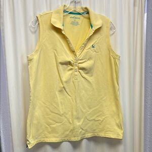 Eddie Bauer Yellow Sleeveless Polo Tank Large Tall